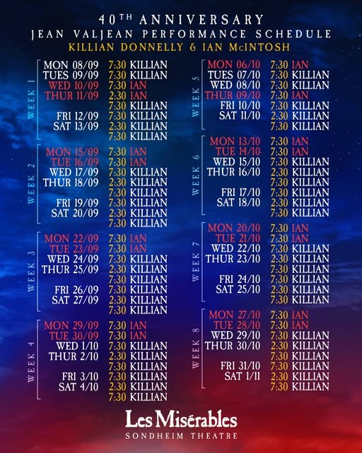 “Birthday cast” has been announced for Les Misérables at the Sondheim Theatre